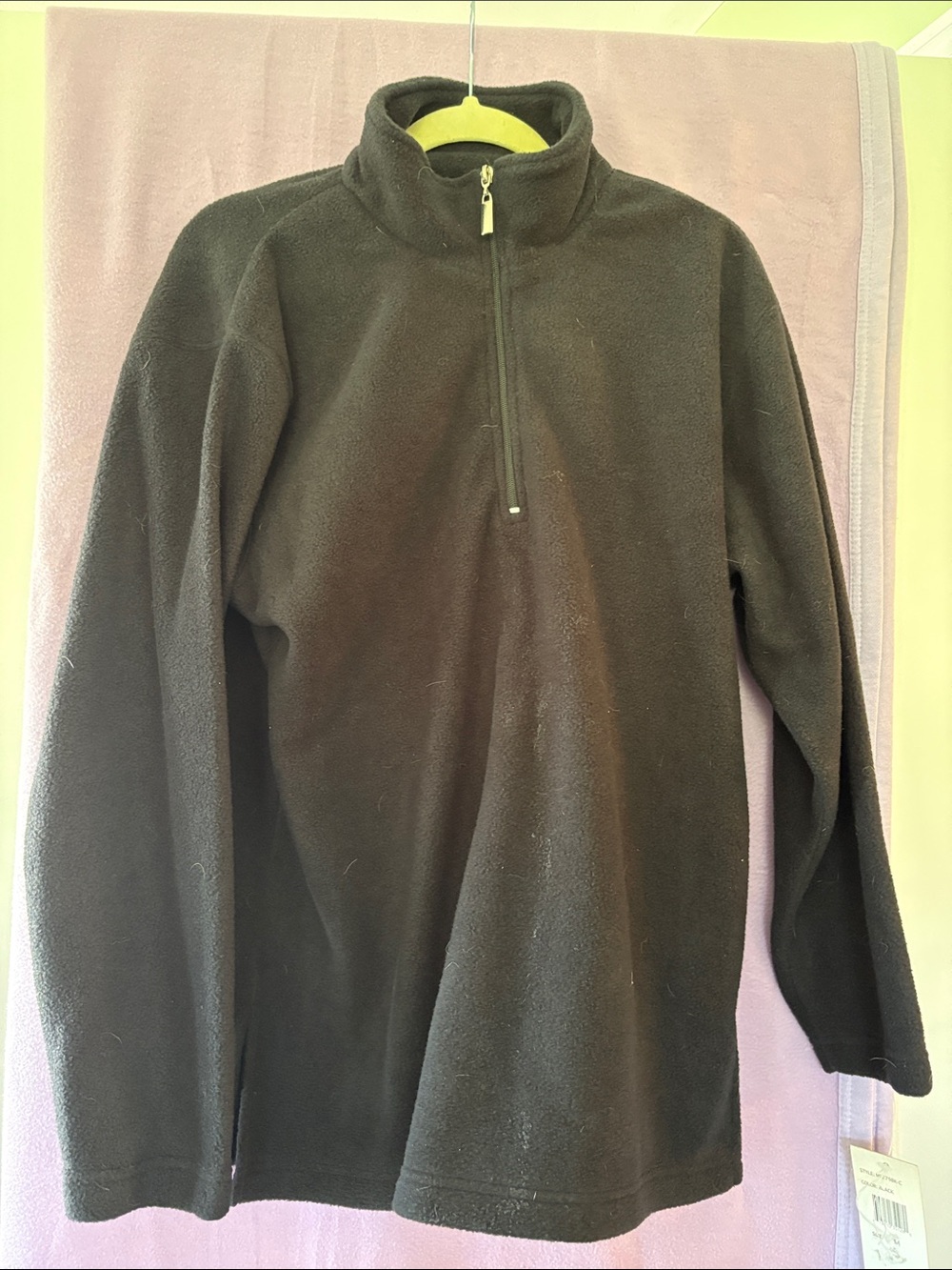 Women's Black Half-Zip Fleece Pullover